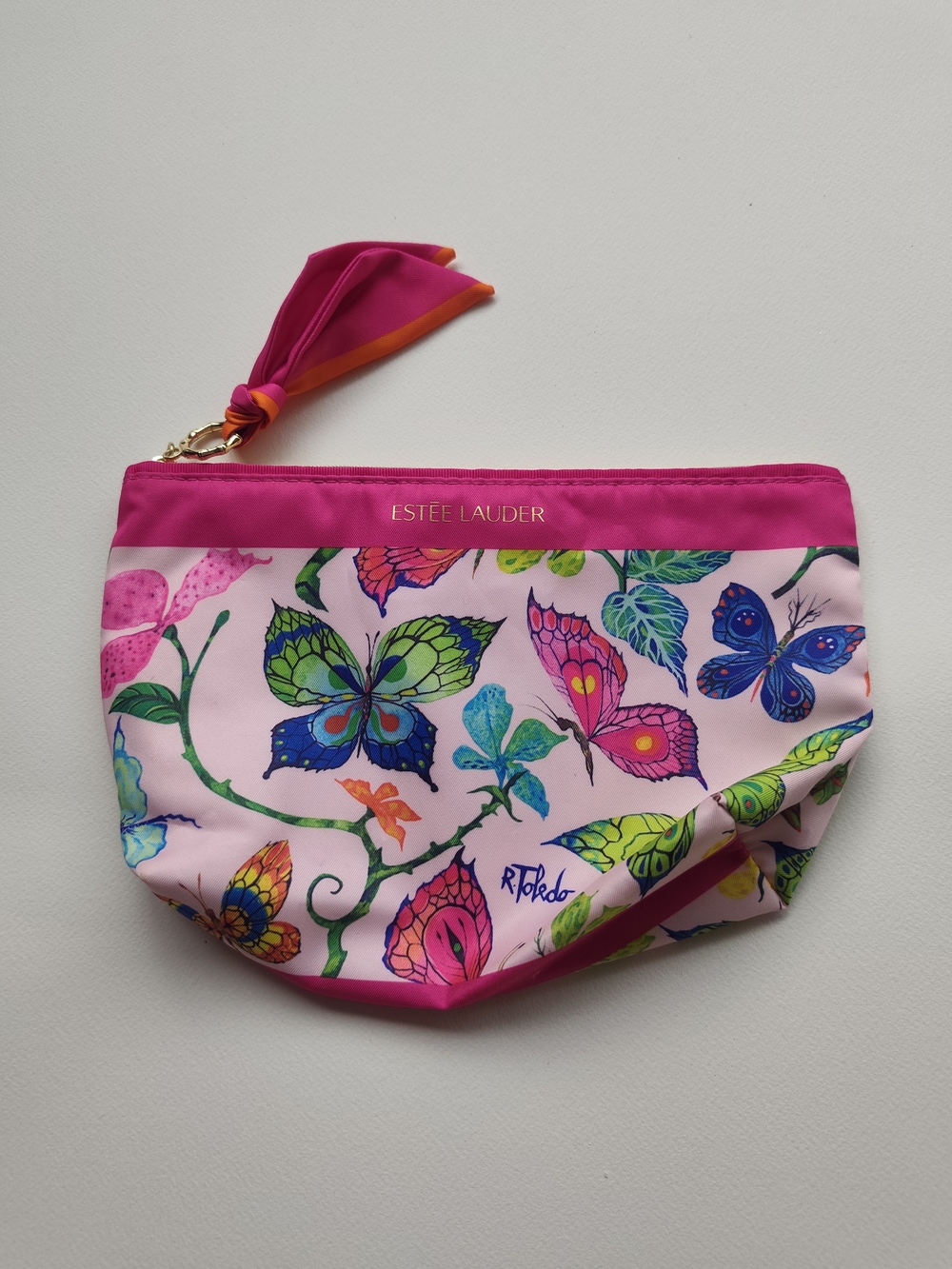 3/$30💜Estee Lauder Pink Butterfly Cosmetic Pouch
